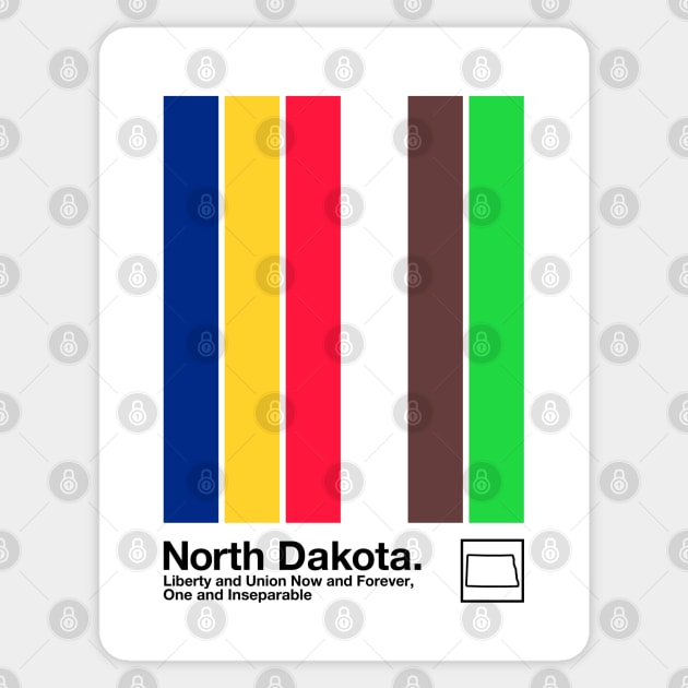 North Dakota // Original Minimalist Artwork Design Sticker by DankFutura